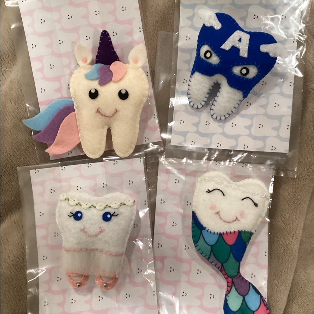 Handcrafted Tooth Fairy Pillows CHOOSE ONE w/ certificate